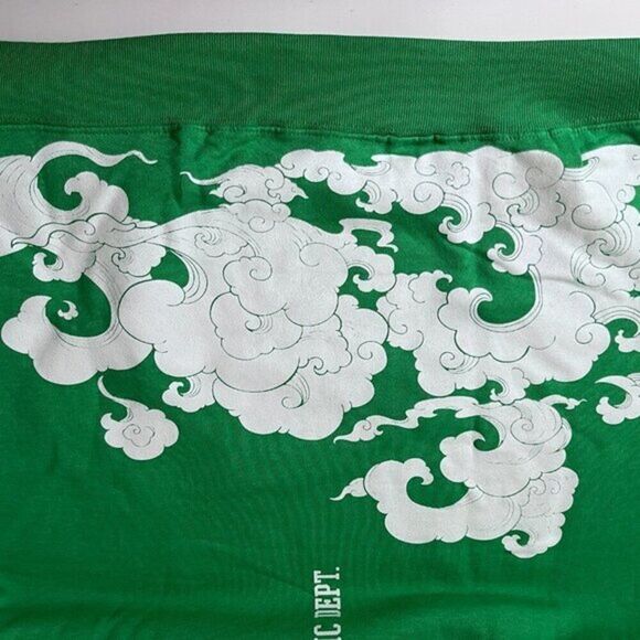 Men's Cotton Sweater Dragon Graphic Athletic Dept Good Vibes Green Large - Picture 6 of 8